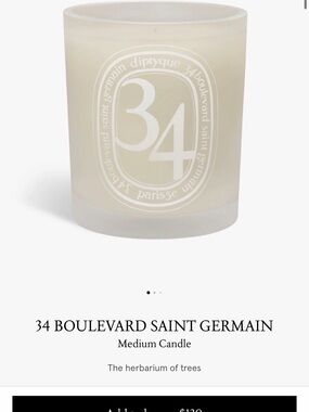 diptyque Frosted White 34 Saint Germain Candle